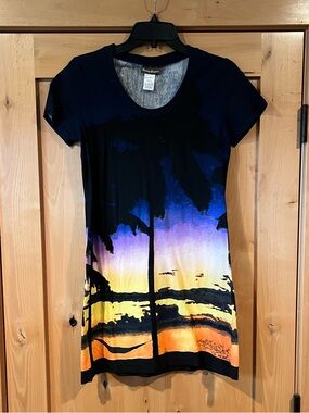 Tommy Bahama Ocean Sunset Graphic Teeshirt Dress, Size: XS
